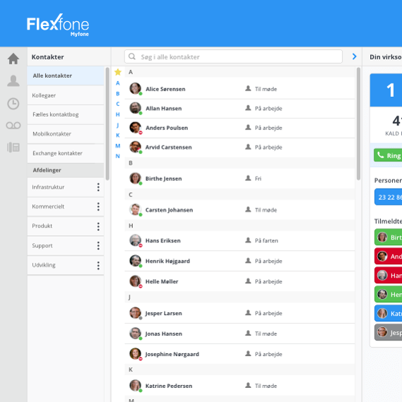 Få et totalt overblik over dine kollegaers telefoni-status